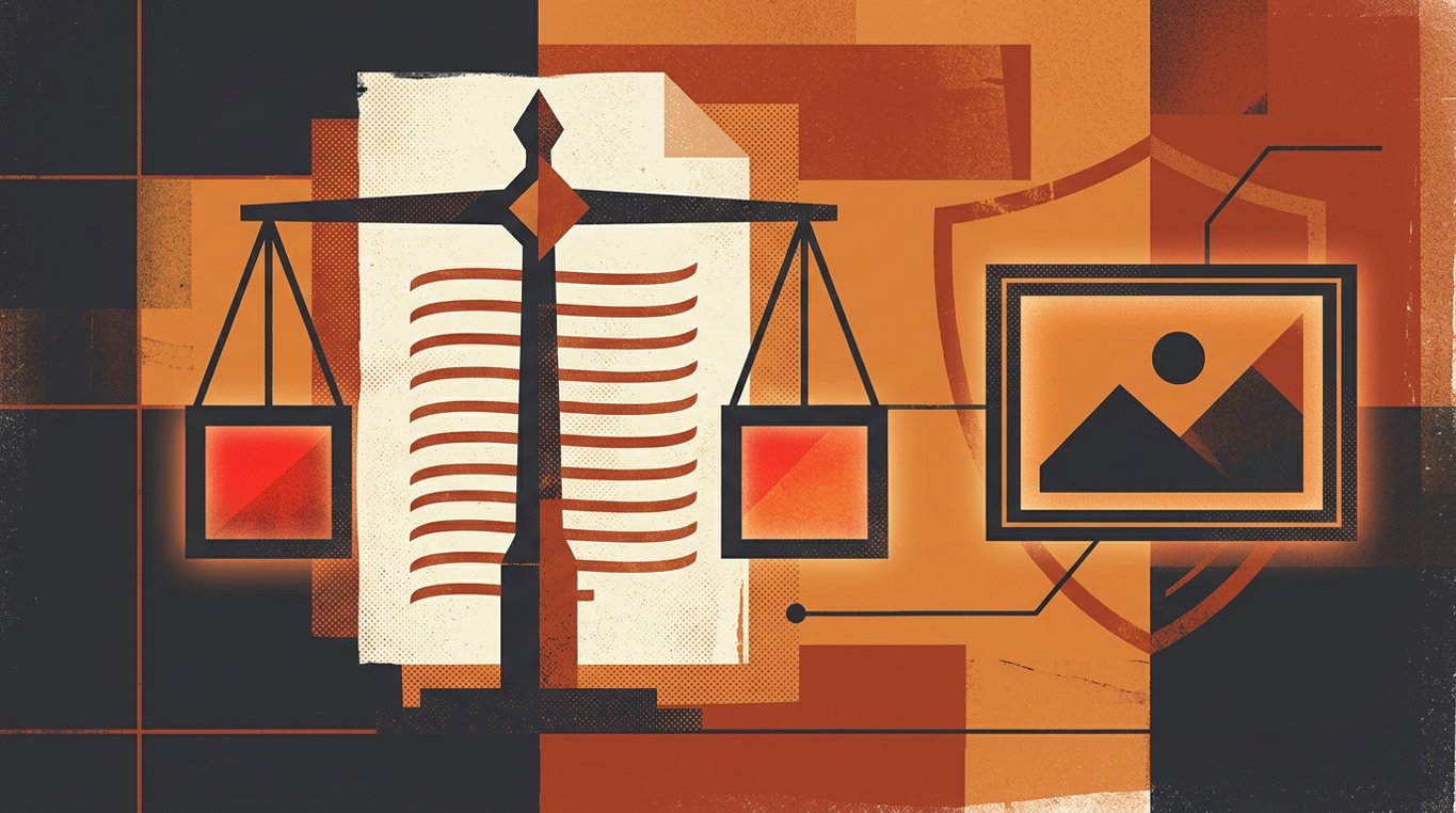 Ilustracja prawna: paragraf, waga i kontur mapy z gwiazdami UE — grafika artykułu o legalności w Polsce
